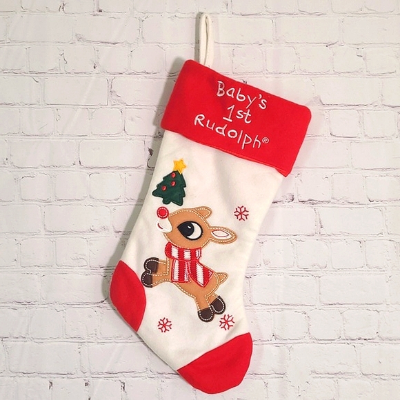 Baby's First Rudolph The Red-Nosed Reindeer Christmas Holiday Stocking Baby Deer - Picture 1 of 12